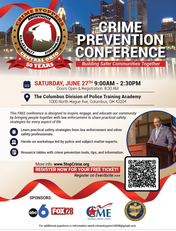 Central Ohio Crime Stoppers Crime Prevention Conference flyer